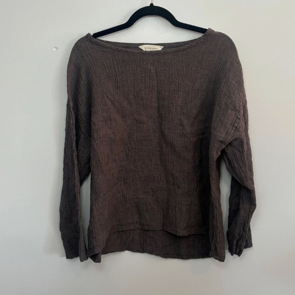 Elizabeth Suzann Pale Grey/Silver Linen Gauze Lara Shirt S